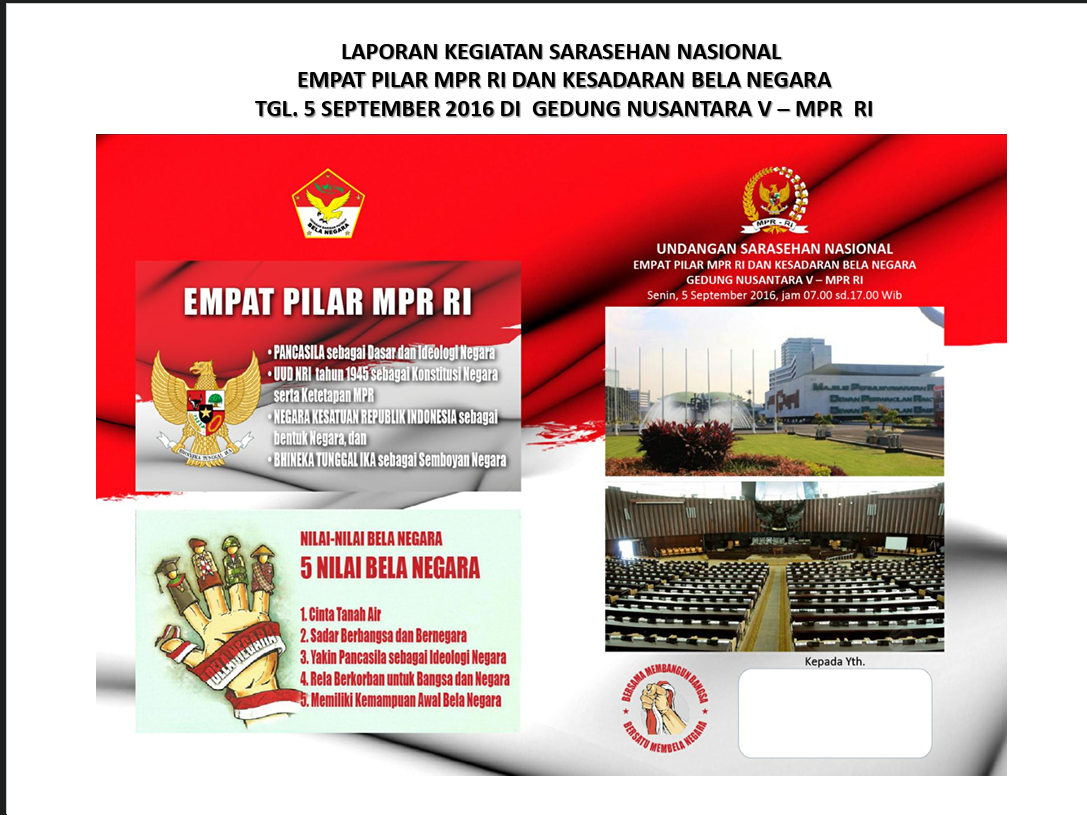 Laporan Kegiatan Sarasehan Nasional Empat Pilar MPR RI