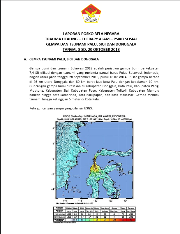 Laporan kegiatan Posko Tsunami Palu - 2